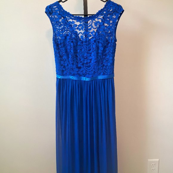Long Bridesmaid Dress with Lace Bodice (David's) - Picture 3 of 7